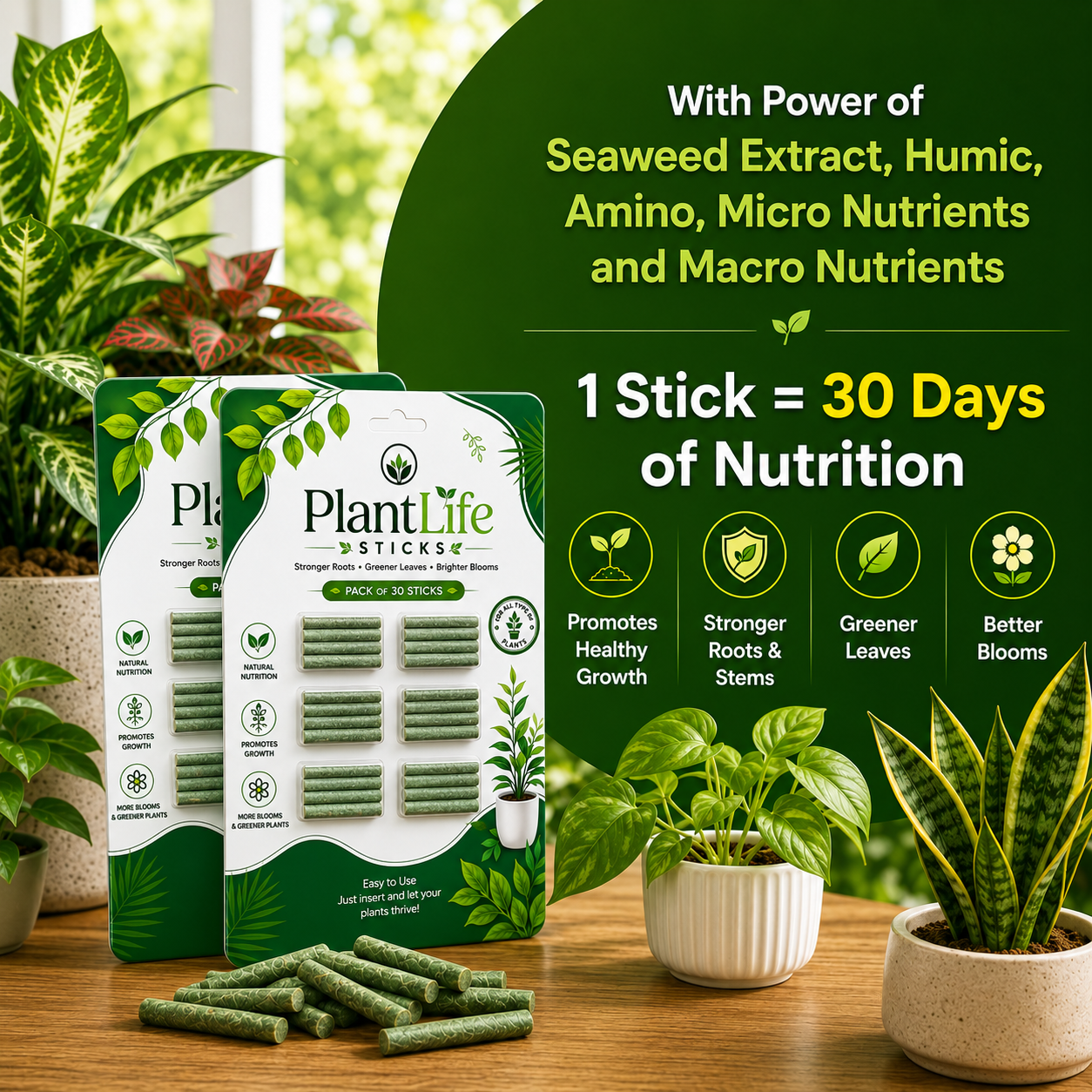 PlantLife Fertilizer Sticks  |  Buy 1 Get 1 FREE 🌿